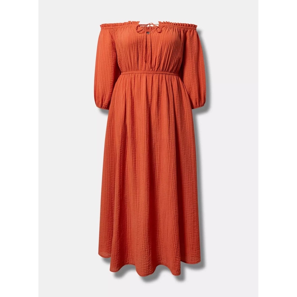 torrid Orange Off-Shoulder Maxi Dress
